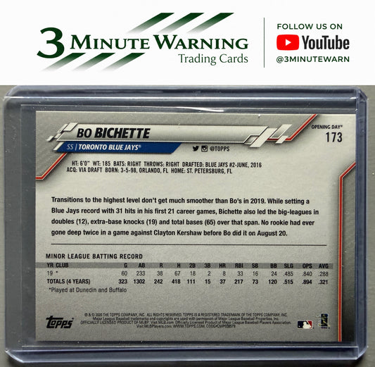 2020 Topps Opening Day #173a Bo Bichette