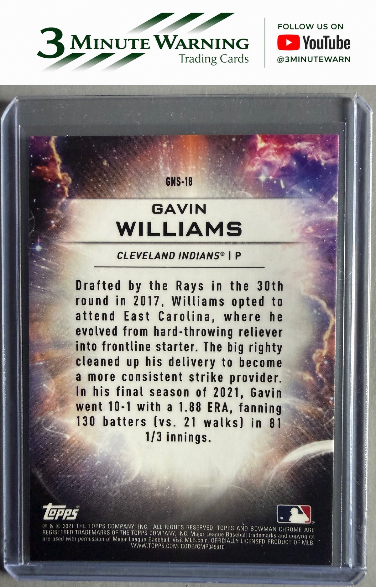 2021 Bowman Draft #GNS-18 Gavin Williams Genesis