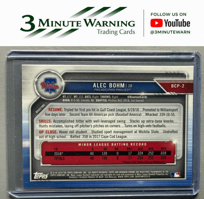 2019 Bowman #BCP-2 Alec Bohm Chrome Prospects