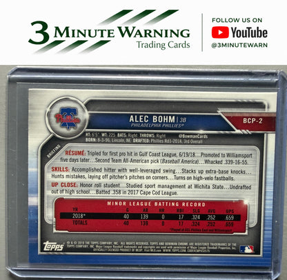 2019 Bowman #BCP-2 Alec Bohm Chrome Prospects