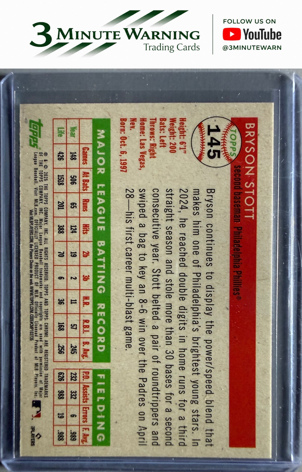 2025 Topps Chrome Platinum #145 Bryson Stott
