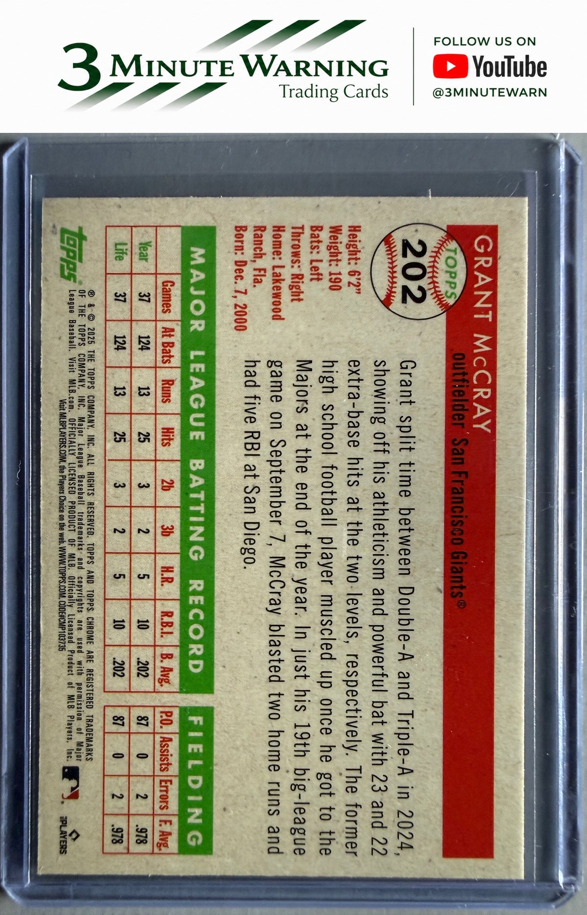 2025 Topps Chrome Platinum #202 Grant McCray