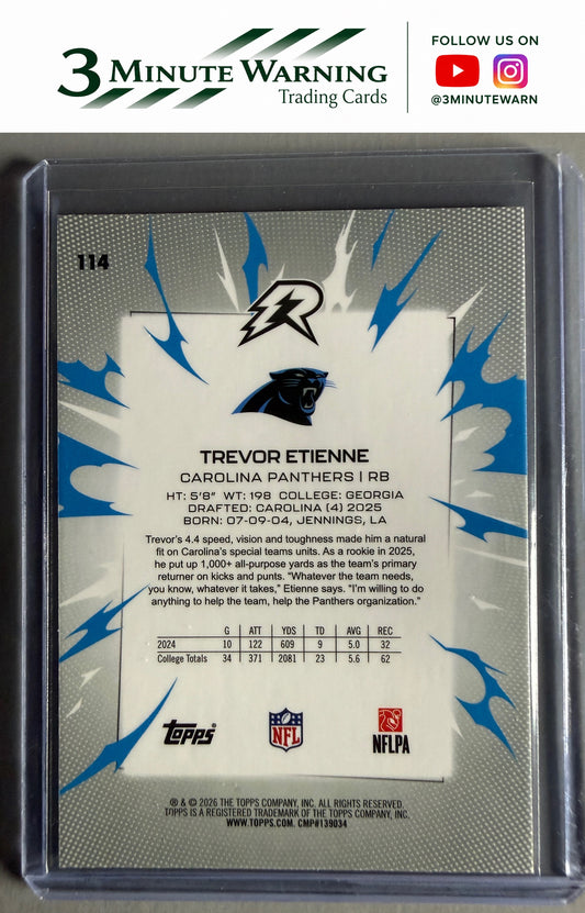 2025 Topps Resurgence #114 Trevor Etienne Blue & Orange Spark Refractor