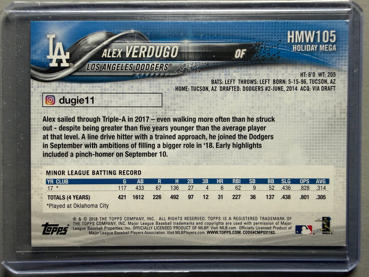 2018 Topps Holiday #HMW105 Alex Verdugo