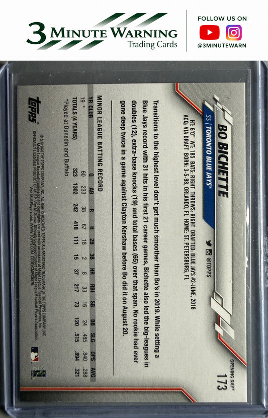 2020 Topps Opening Day #173a Bo Bichette