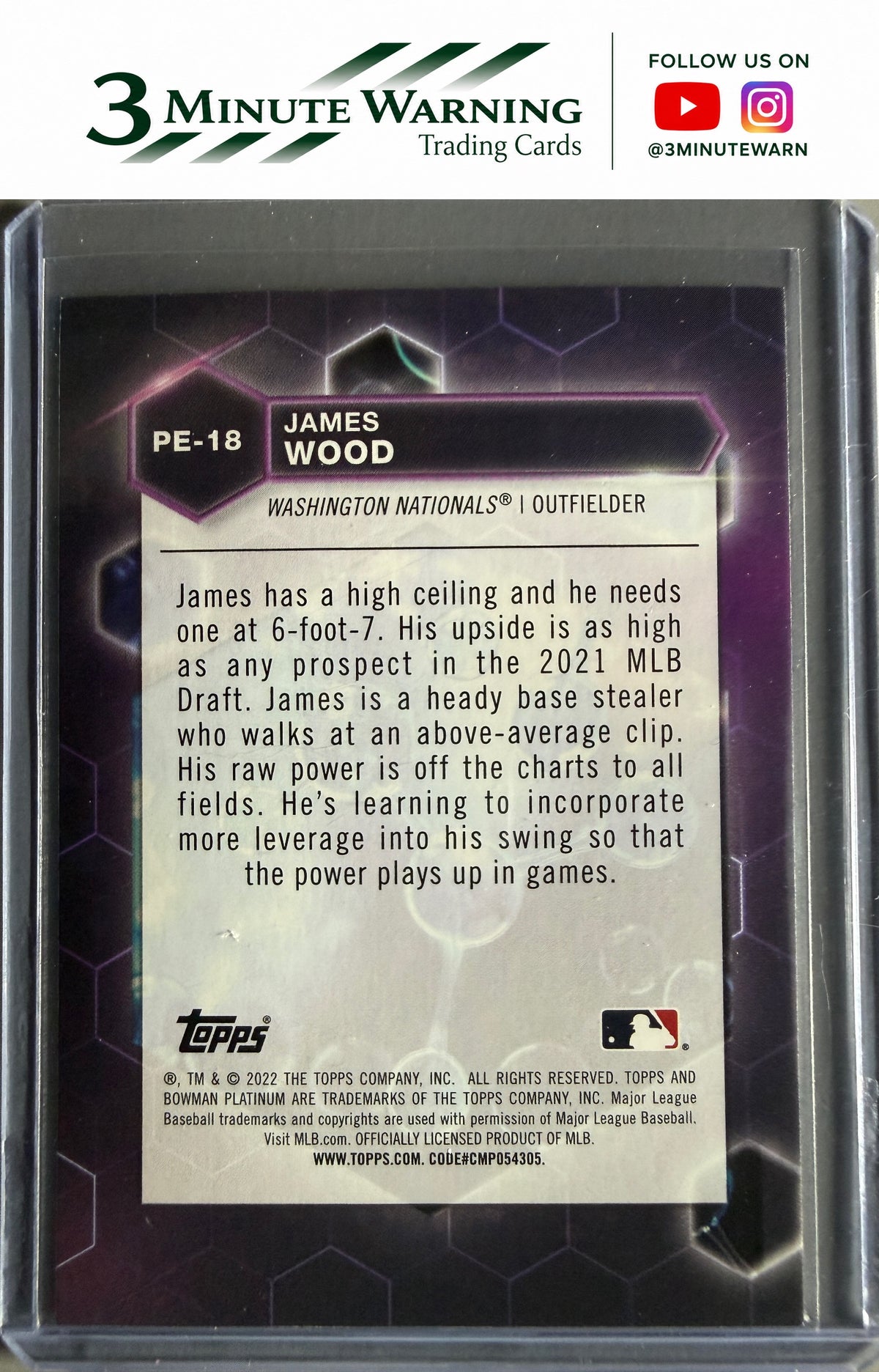 2022 Bowman Platinum #PE-18 James Wood Precious Elements