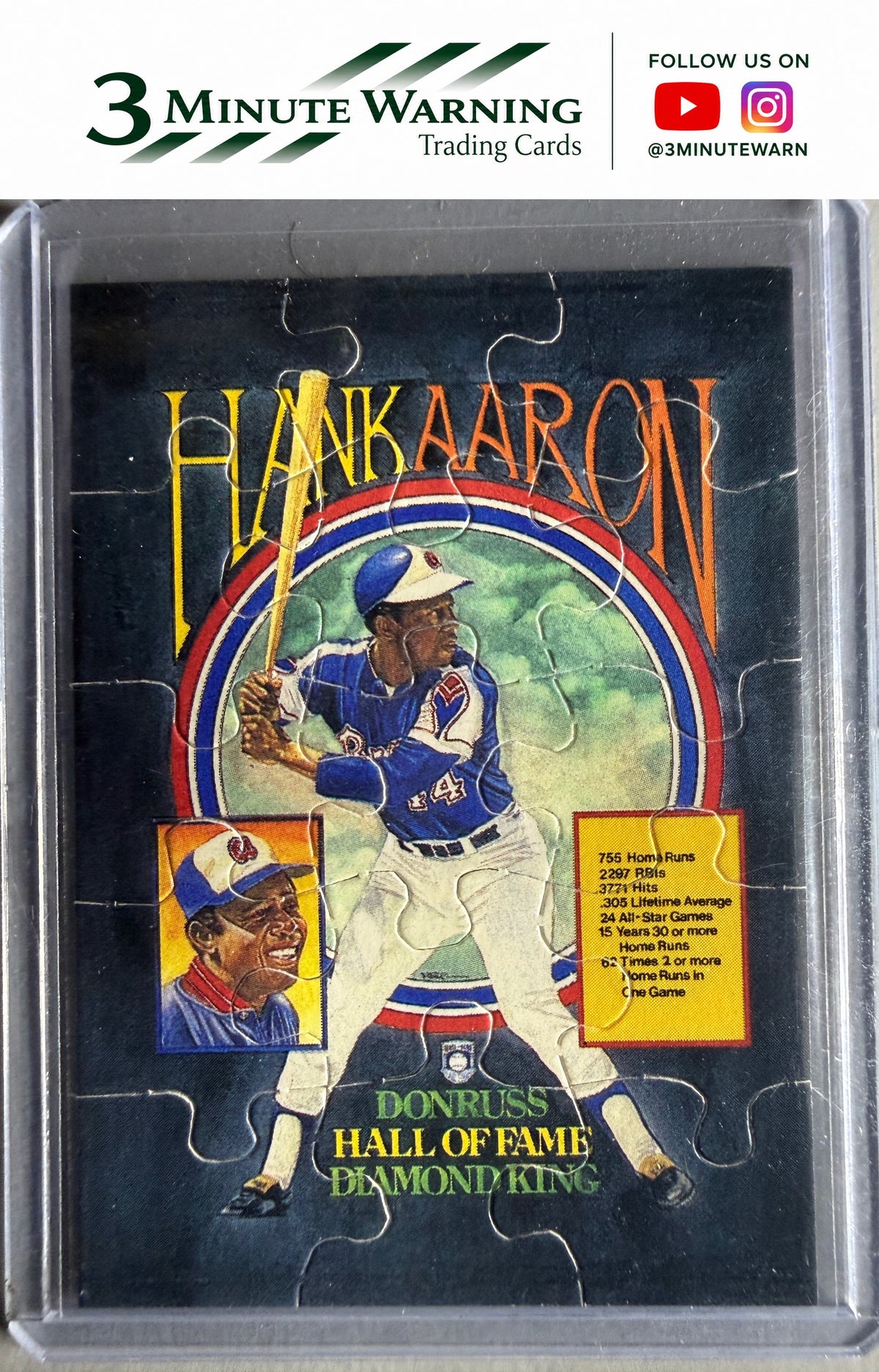 1986 Donruss Highlights #NNO Hank Aaron Hank Aaron Mini Puzzle