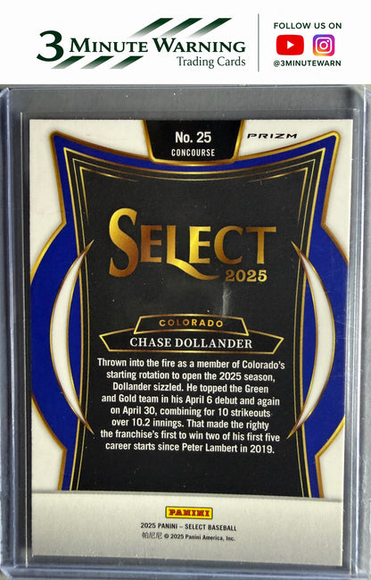 2025 Panini Select #25 Chase Dollander Silver Prizm