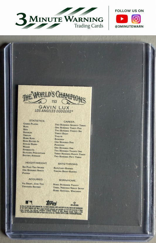 2023 Topps Allen & Ginter #153 Gavin Lux Mini Gold Border