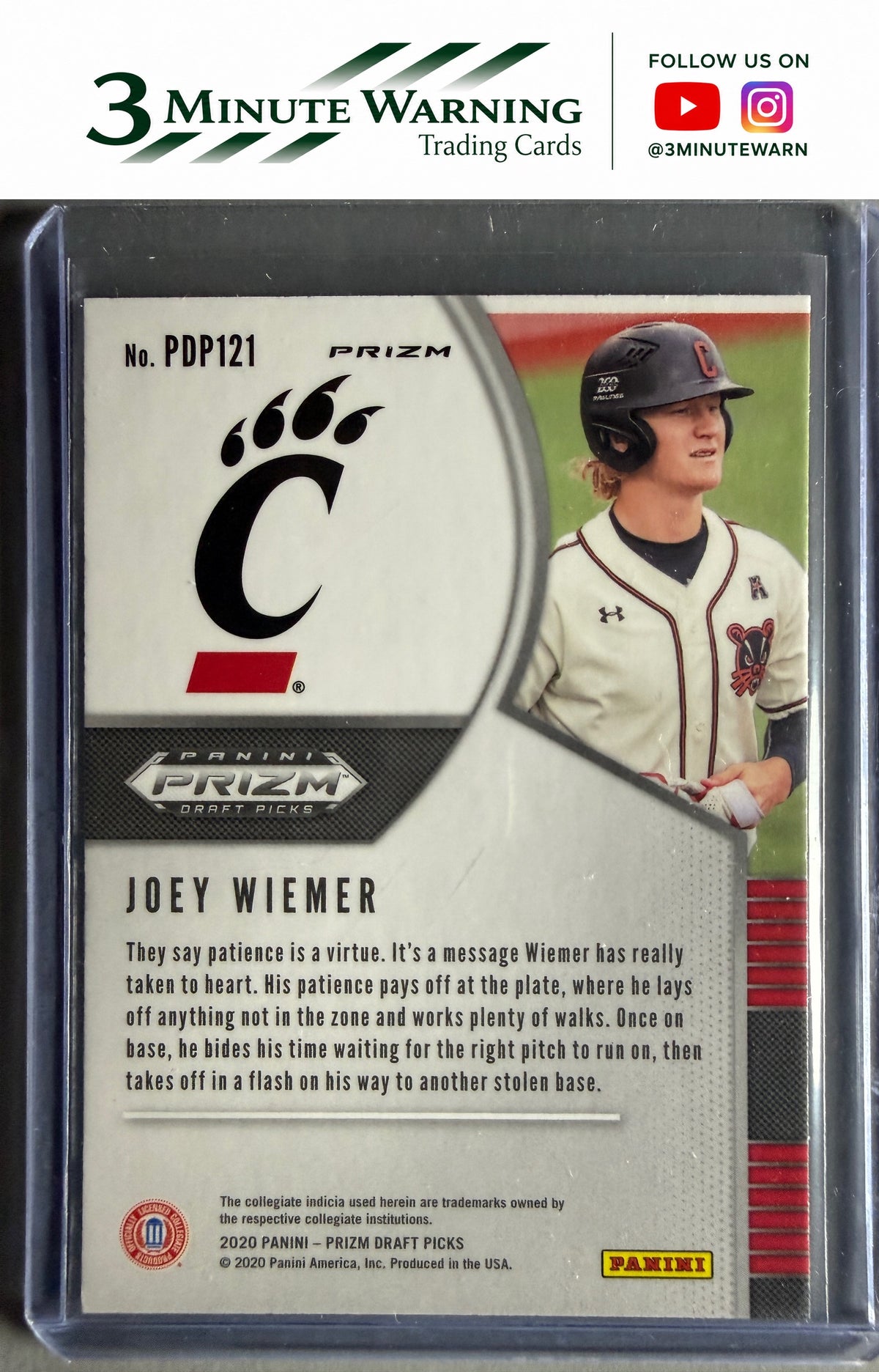 2020 Panini Prizm Draft Picks #PDP121 Joey Wiemer Red Wave Prizm