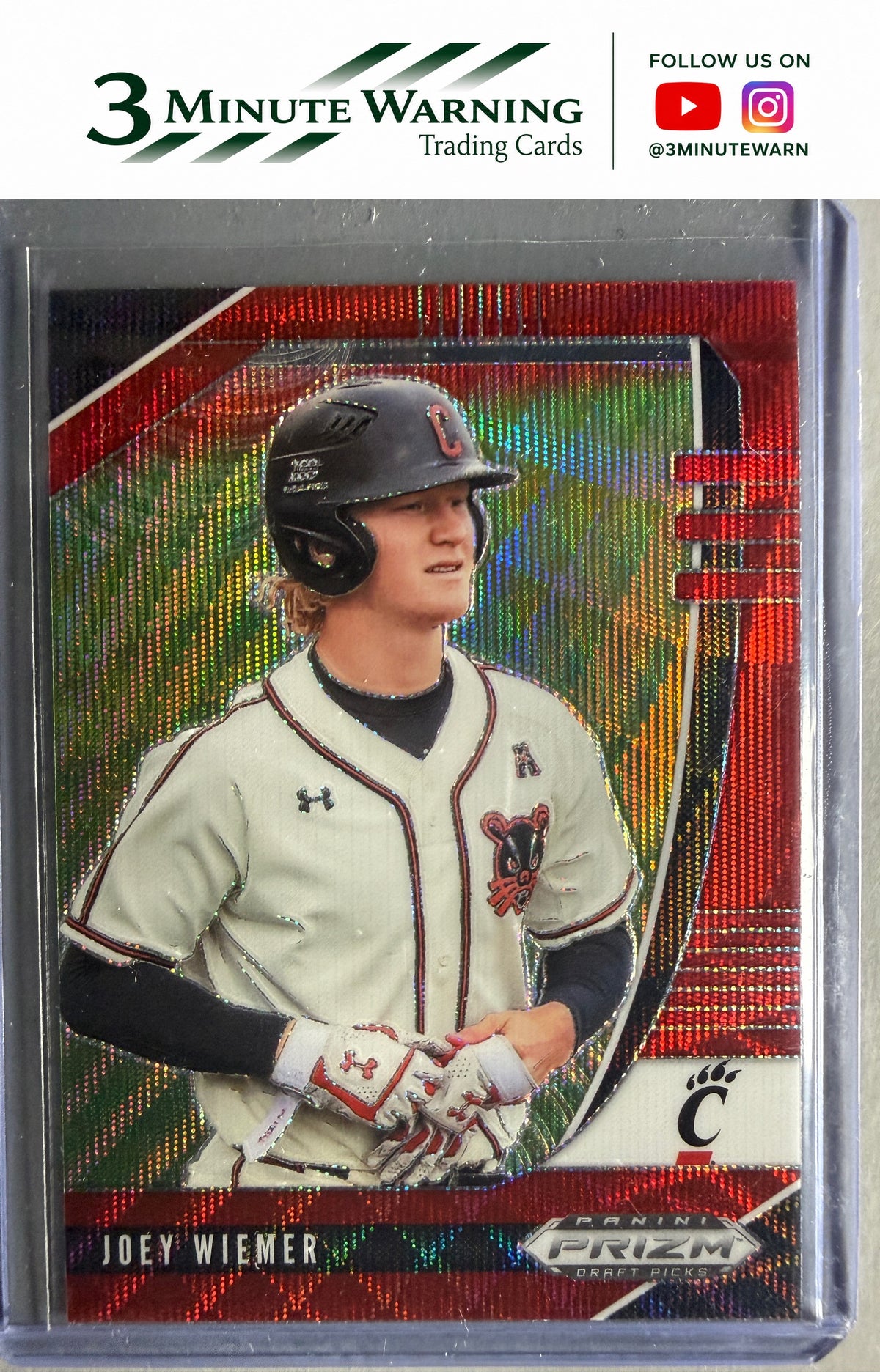2020 Panini Prizm Draft Picks #PDP121 Joey Wiemer Red Wave Prizm