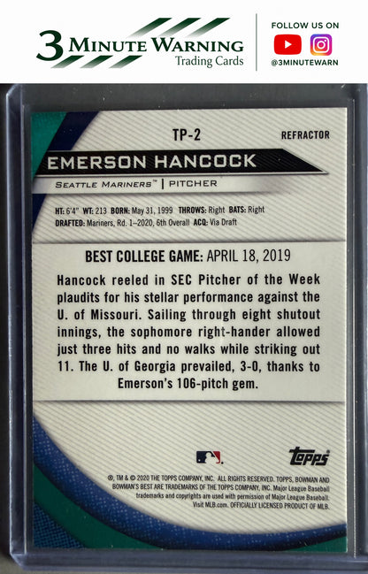 2020 Bowman's Best #TP-2 Emerson Hancock Top Prospects