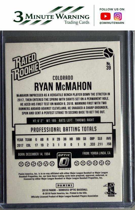 2018 Donruss Optic #39 Ryan McMahon Holo