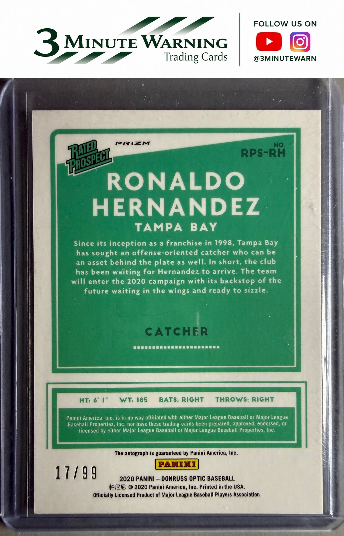 2020 Donruss Optic #RPS-RH Ronaldo Hernandez Signatures White Mojo #/99