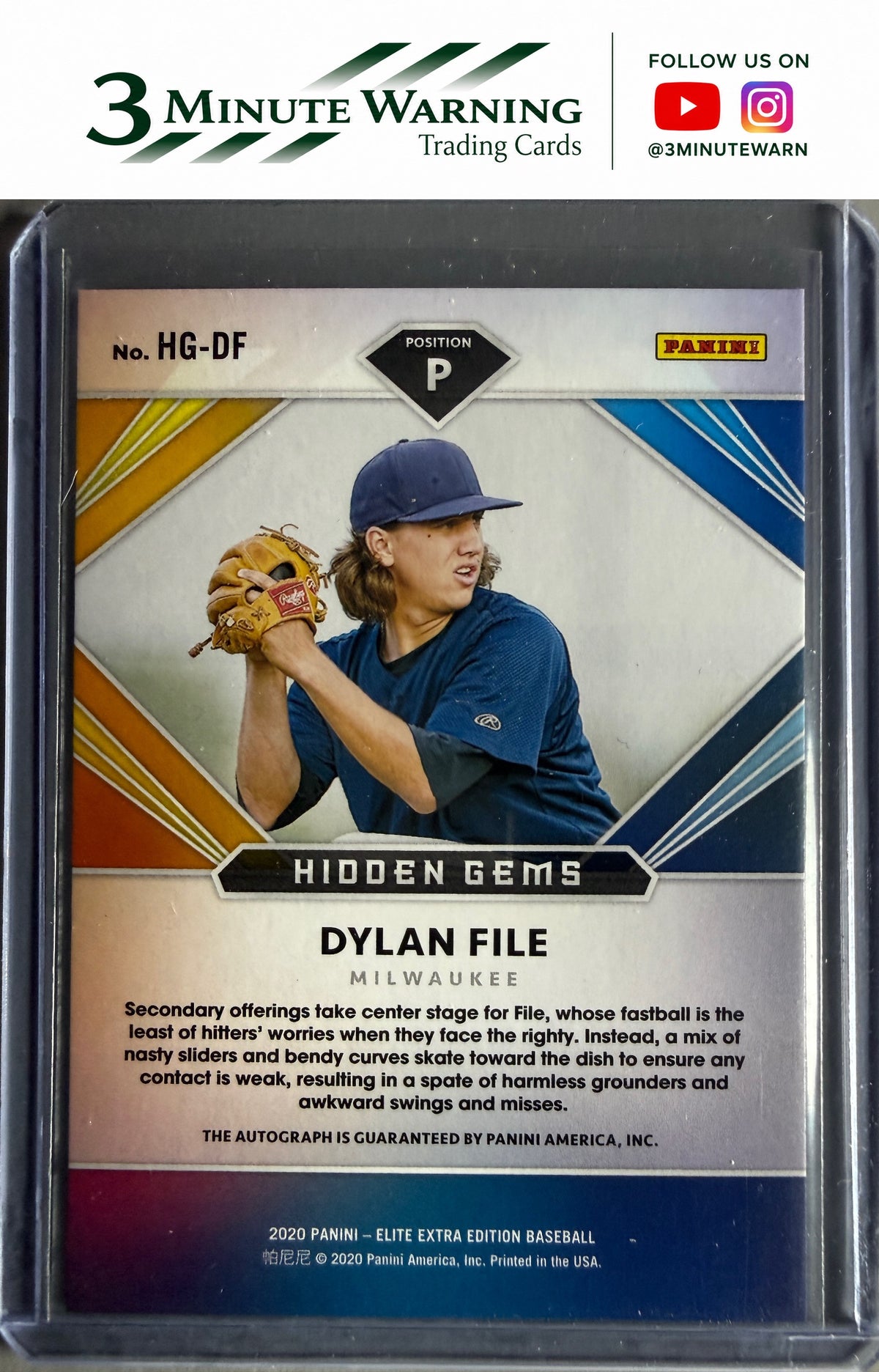 2020 Panini Elite Extra Edition #HG-DF Dylan File Hidden Gems Black