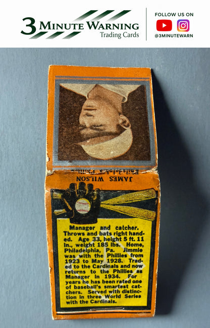 1934 Diamond Matchbooks (U1) #NNO James Wilson