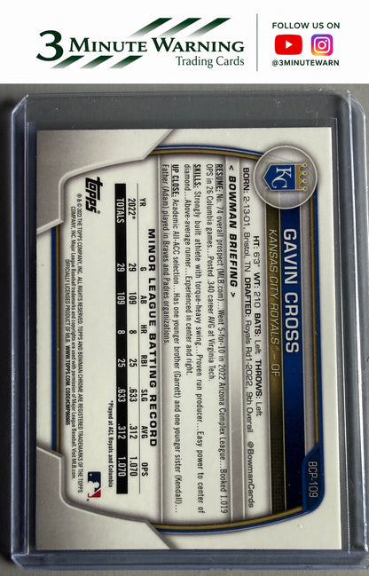 2023 Bowman #BCP-109 Gavin Cross Chrome Prospects