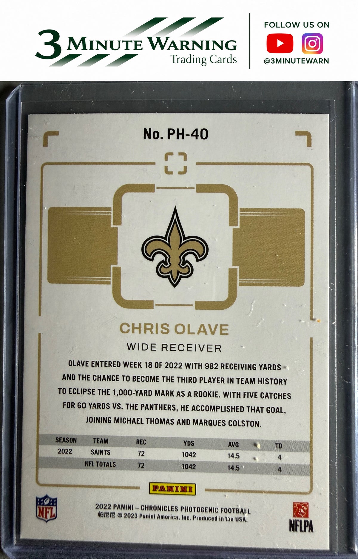 2022 Panini Chronicles #PH-40 Chris Olave Photogenic