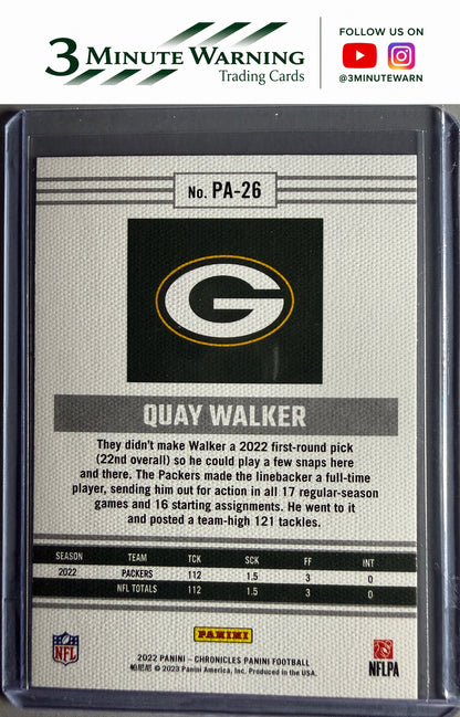 2022 Panini Chronicles #PA-26 Quay Walker Panini Pink