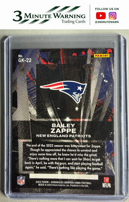 2022 Panini Chronicles #GK-22 Bailey Zappe Gridiron Kings