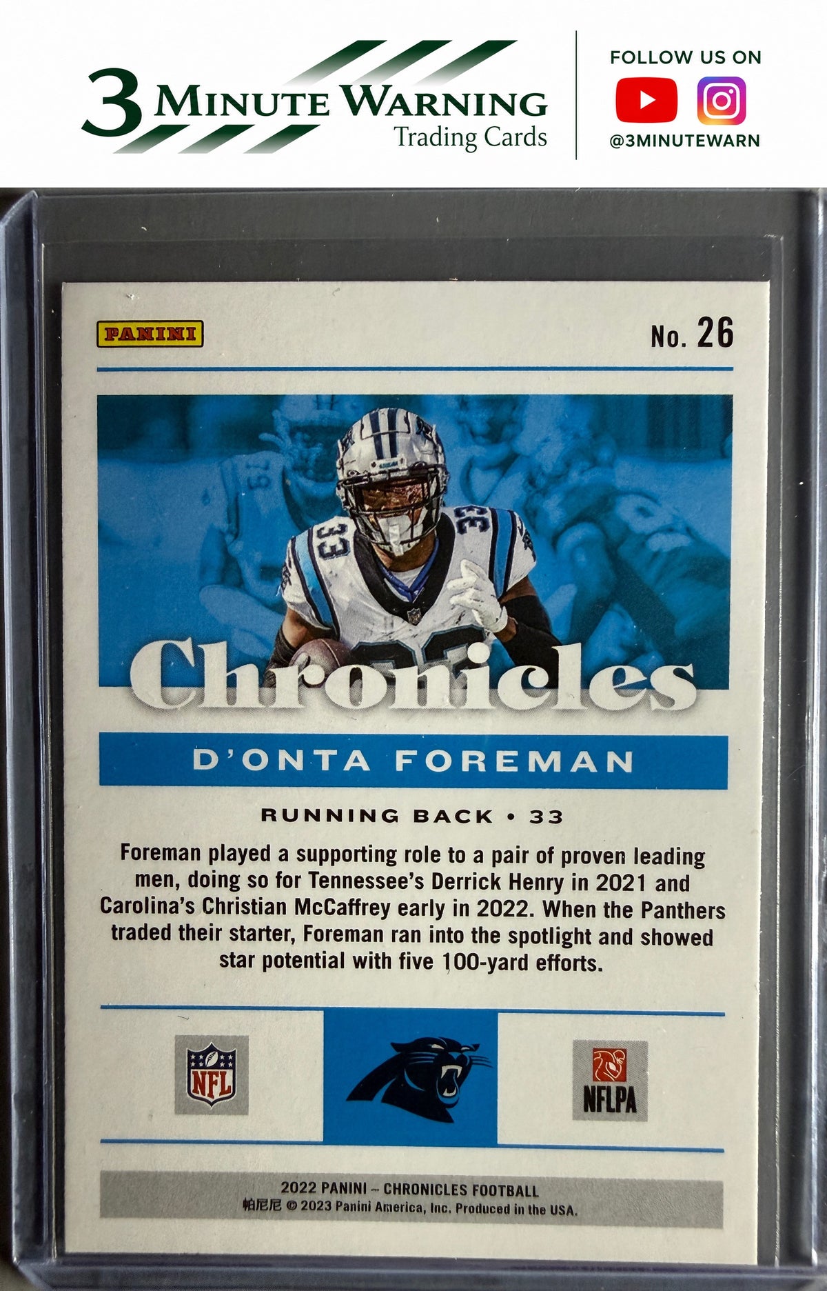 2022 Panini Chronicles #26 D'Onta Foreman Pink