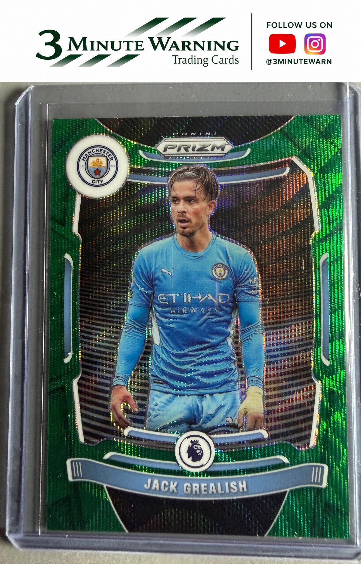 2021-22 Panini Prizm Premier League #6 Jack Grealish Prizm Green Wave
