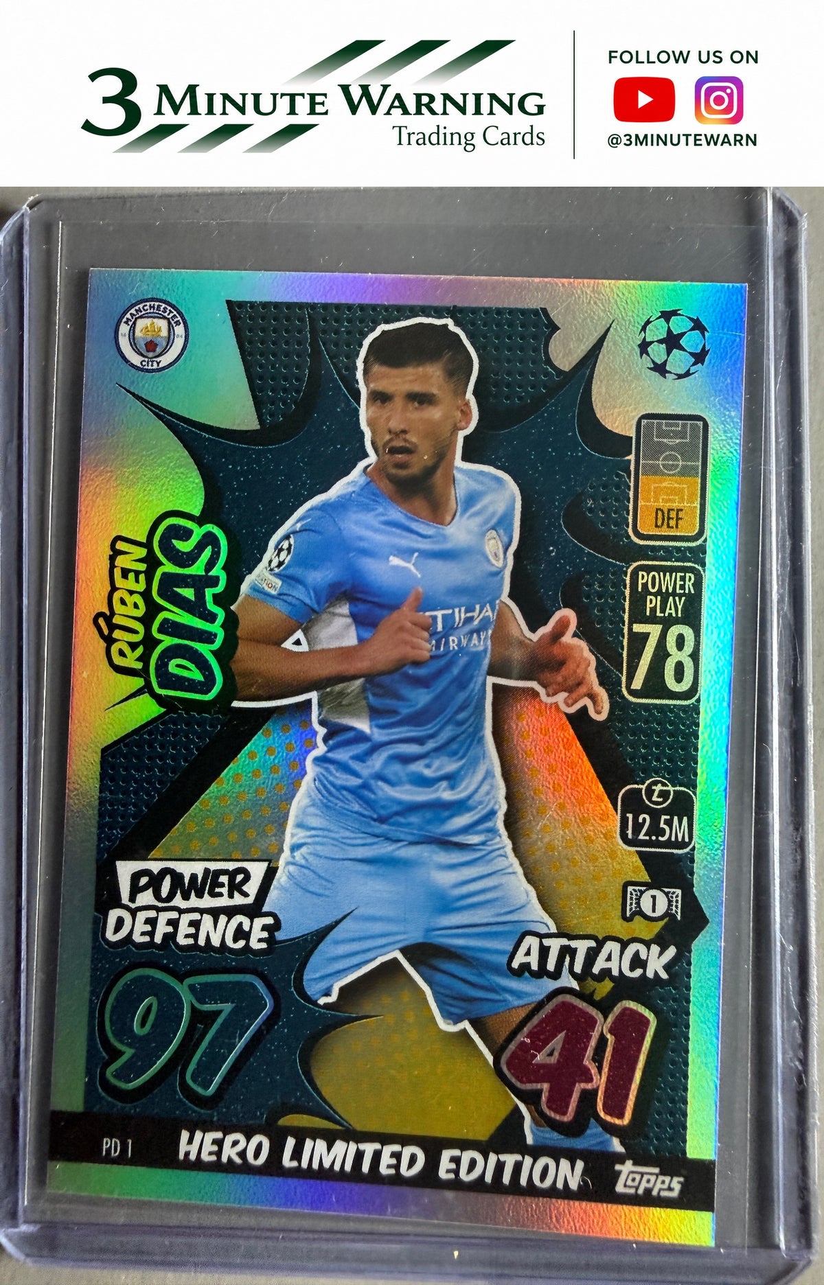 2021-22 Topps Match Attax  Extra - Power Defence #PD1 Ruben Dias