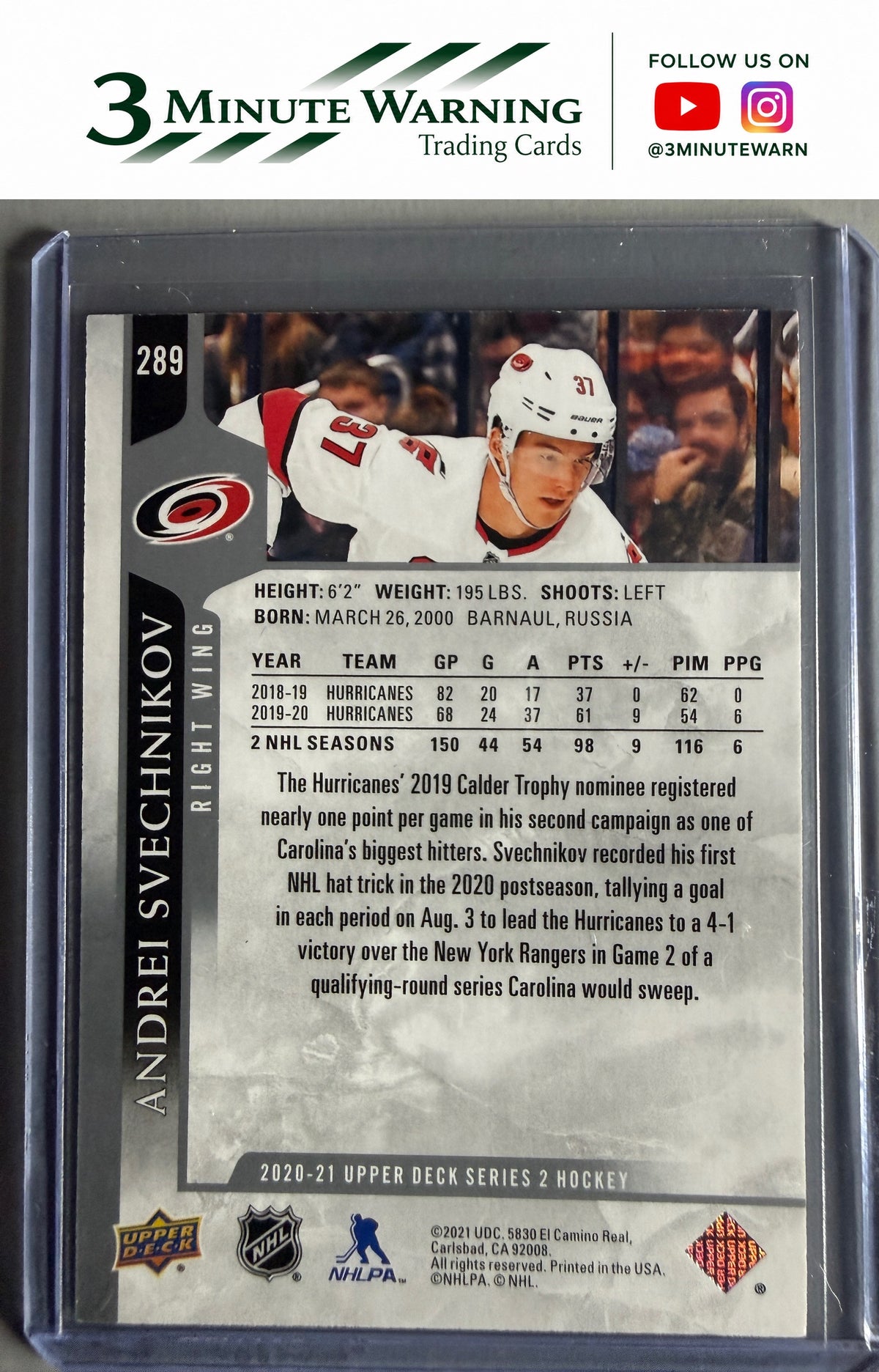 2020-21 Upper Deck #289 Andrei Svechnikov
