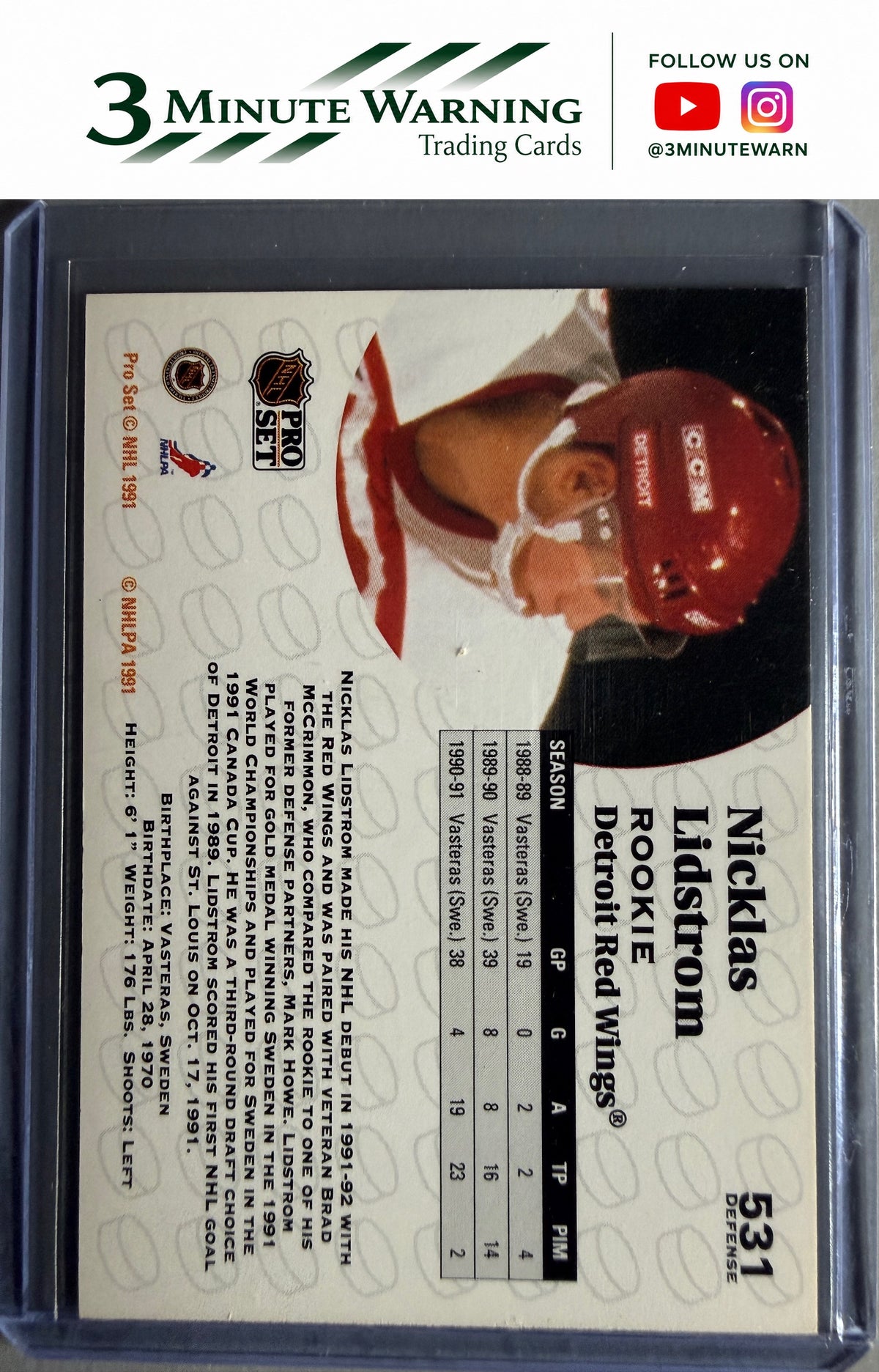 1991-92 Pro Set #531 Nicklas Lidstrom