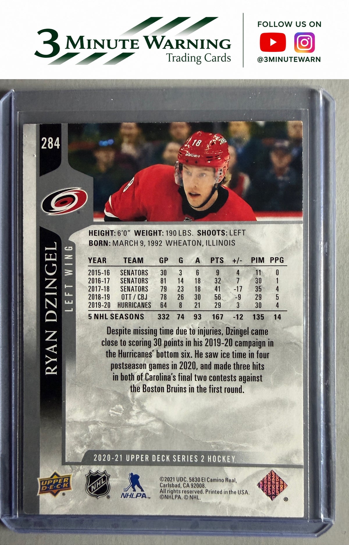2020-21 Upper Deck #284 Ryan Dzingel