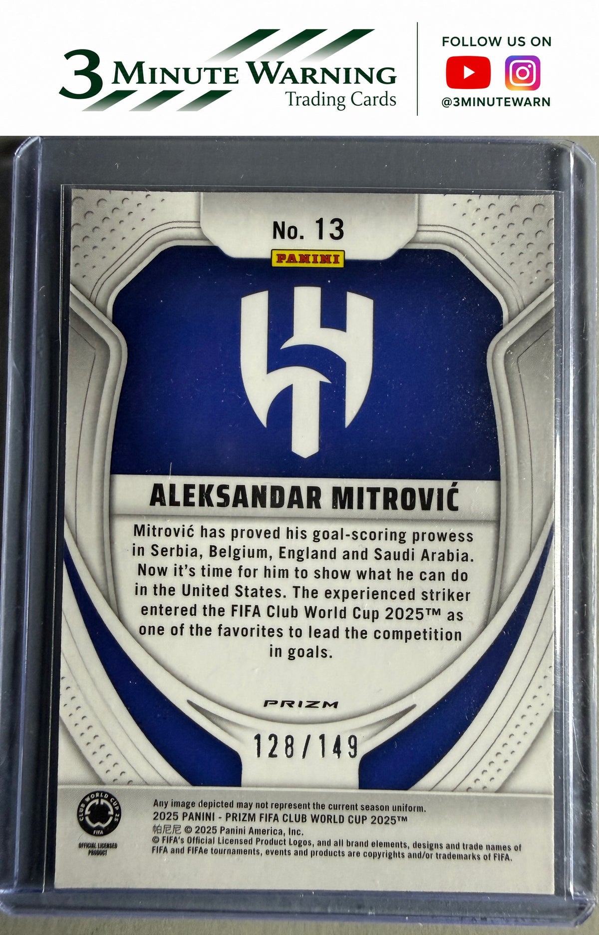 2025 Panini Prizm FIFA  #13 Aleksandar Mitrovic Orange Pulsar Prizms #/149