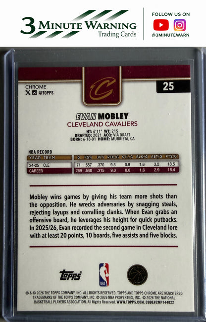 2025-26 Topps Chrome Update #25 Evan Mobley