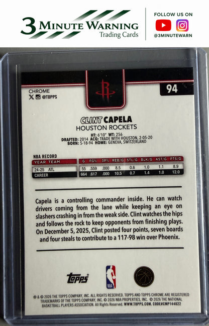 2025-26 Topps Chrome Update #94 Clint Capela