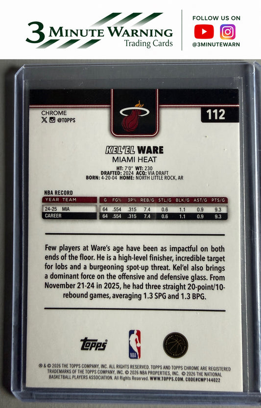 2025-26 Topps Chrome Update #112 Kel'el Ware