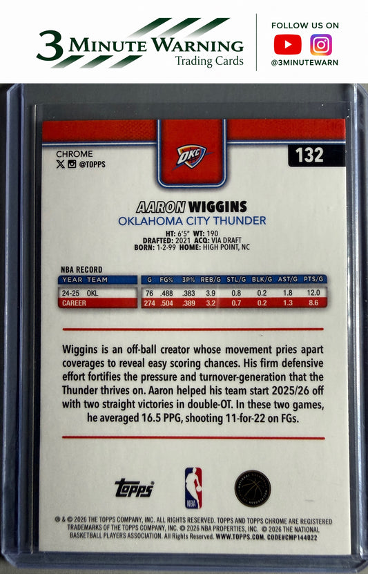2025-26 Topps Chrome Update #132 Aaron Wiggins