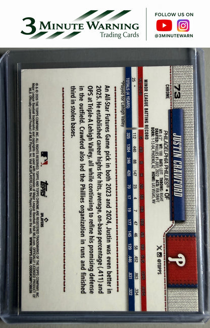 2026 Topps Chrome #73 Justin Crawford