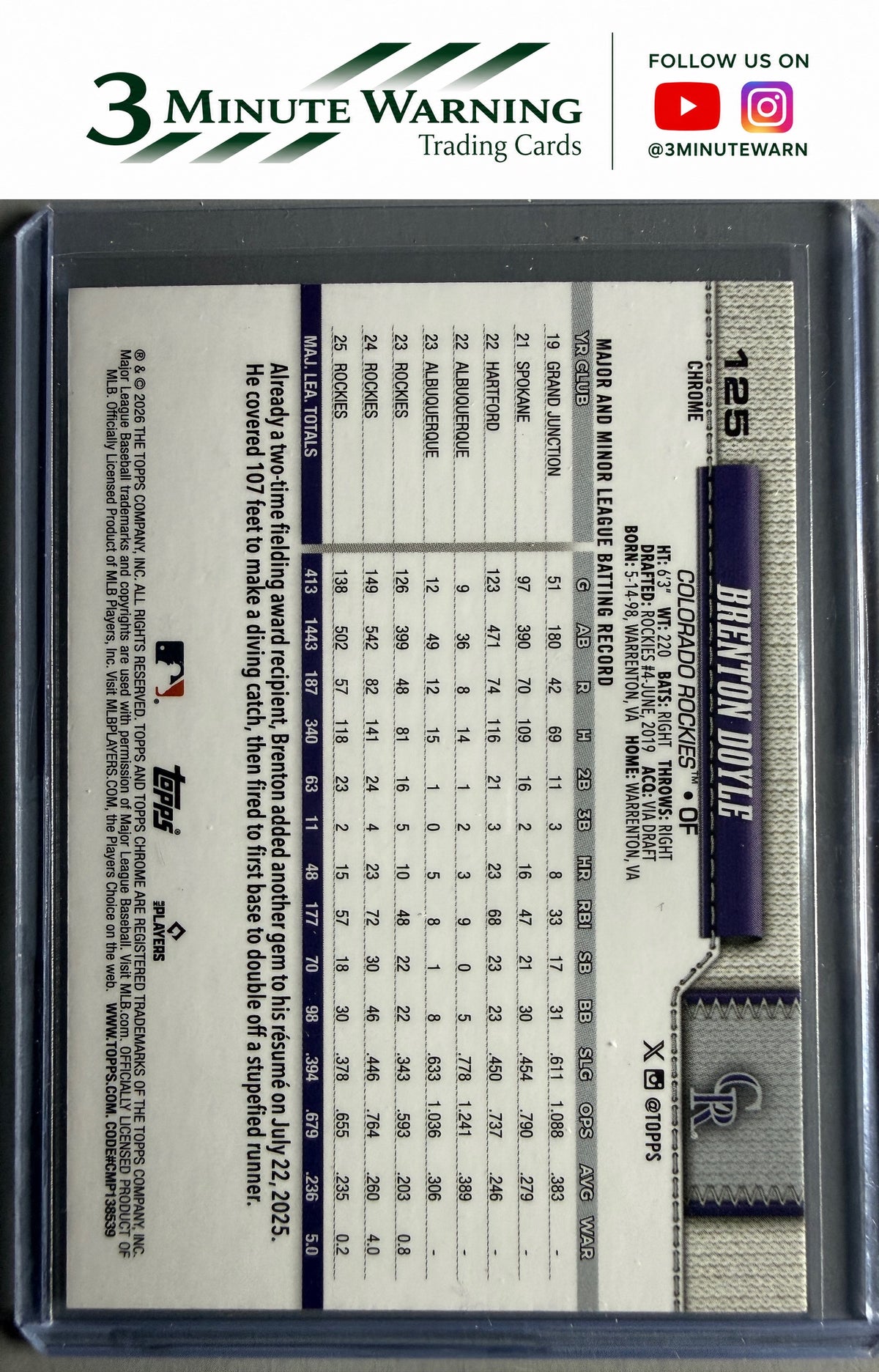 2026 Topps Chrome #125 Brenton Doyle