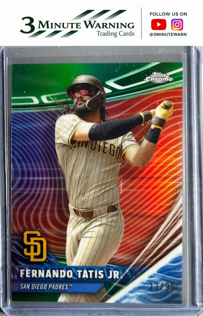 2026 Topps Chrome #RVA-25 Fernando Tatis Jr. Rivals Away Green Refractors #/99