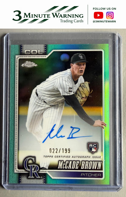 2026 Topps Chrome #RA-MBR McCade Brown Rookie Autographs Aqua Refractors #/199