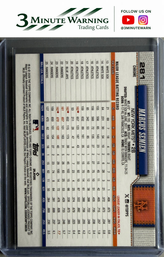 2026 Topps Chrome #281 Marcus Semien X-Fractors