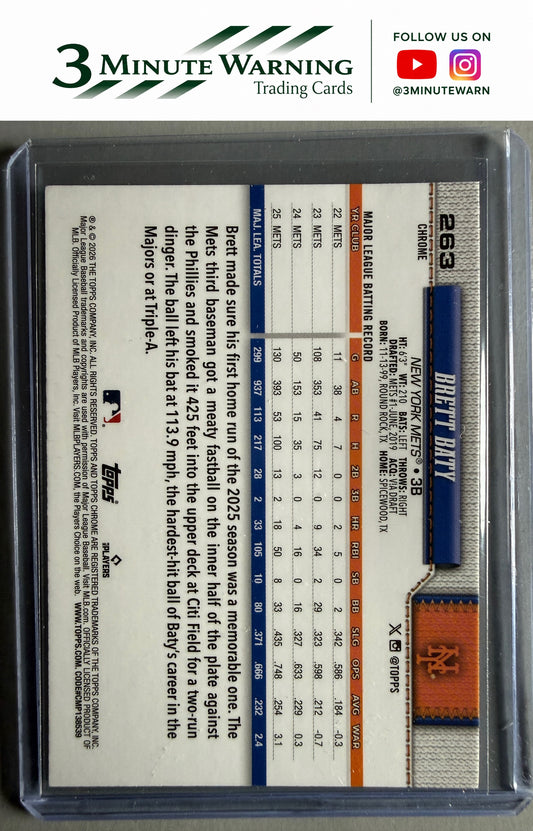 2026 Topps Chrome #263 Brett Baty X-Fractors