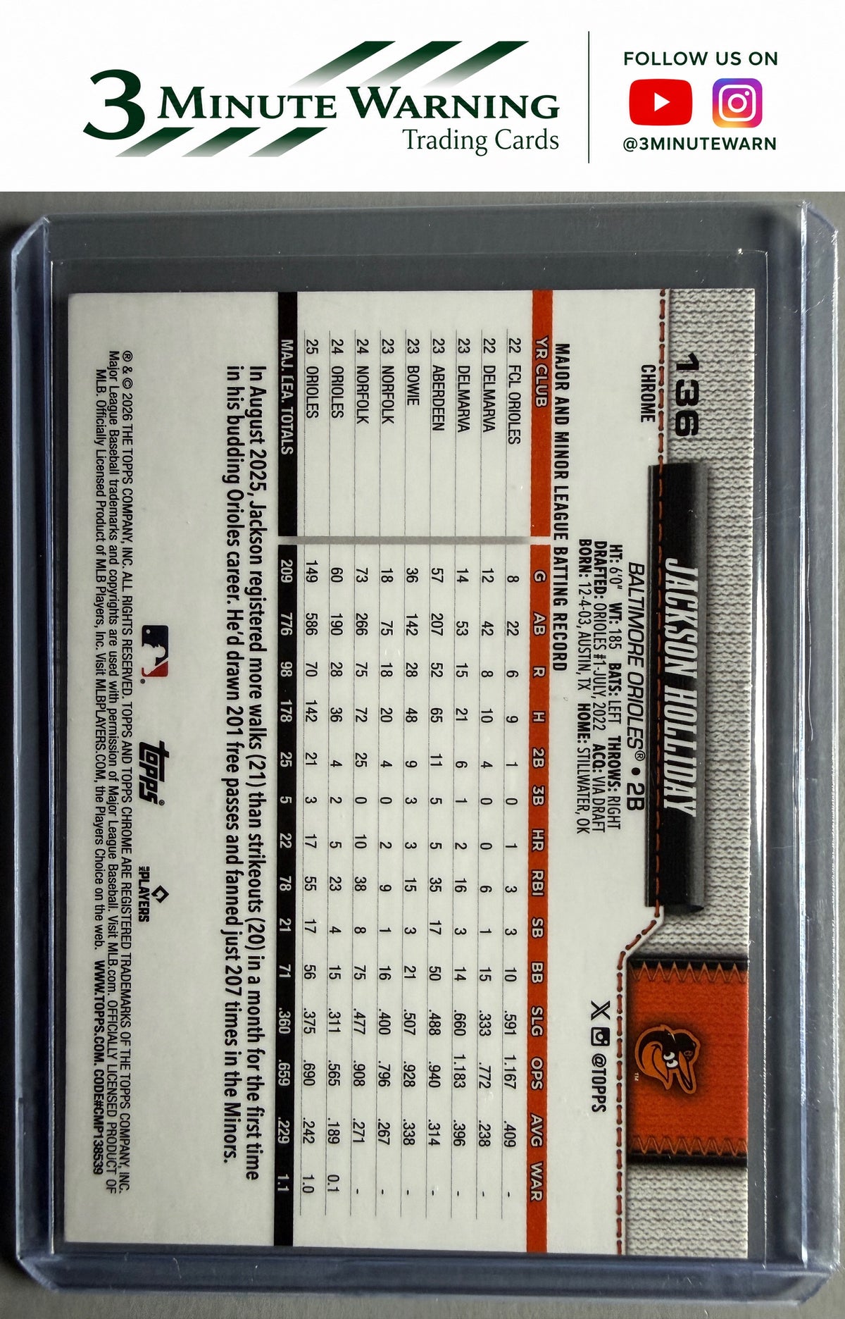2026 Topps Chrome #136 Jackson Holliday X-Fractors