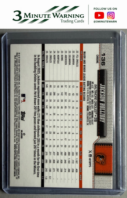 2026 Topps Chrome #136 Jackson Holliday X-Fractors