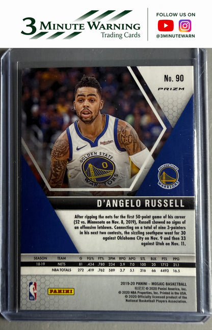 2019-20 Panini Mosaic #90 D'Angelo Russell Green Prizm