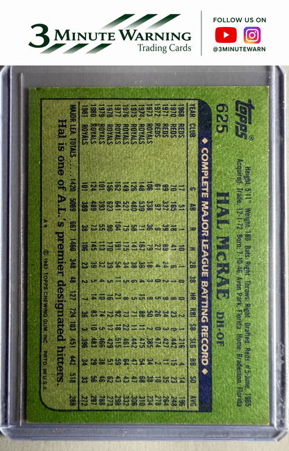 1982 Topps #625 Hal McRae