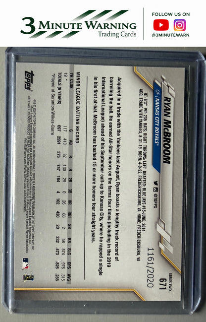 2020 Topps #671 Ryan McBroom Gold #/2020