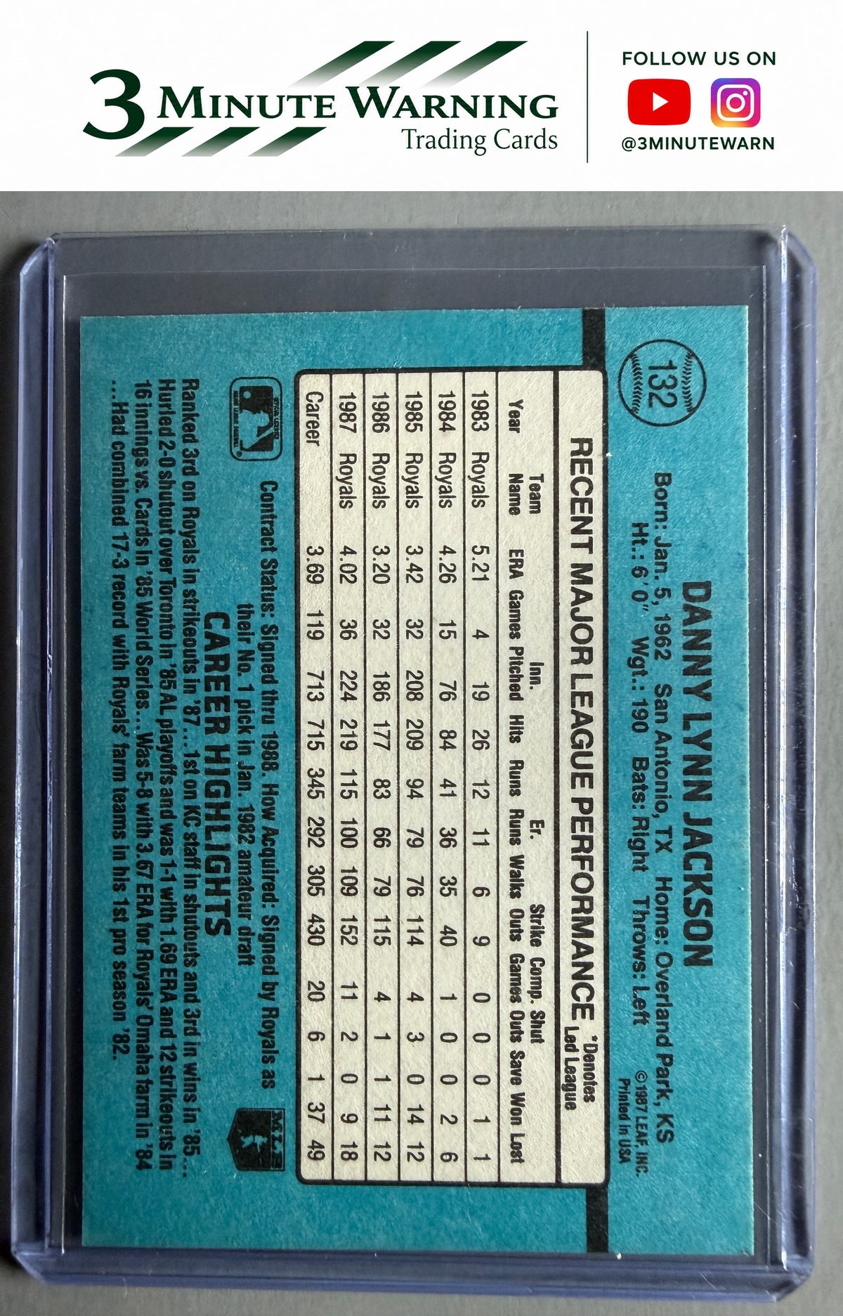 1988 Donruss #132c Danny Jackson