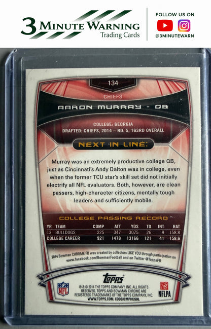 2014 Bowman Chrome #134 Aaron Murray