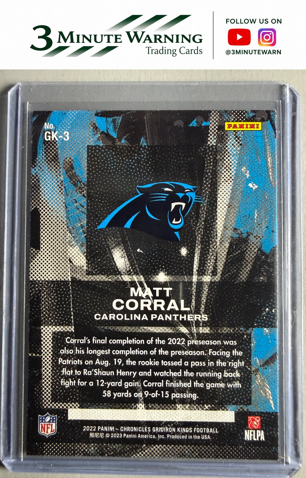 2022 Panini Chronicles #GK-3 Matt Corral Gridiron Kings Teal
