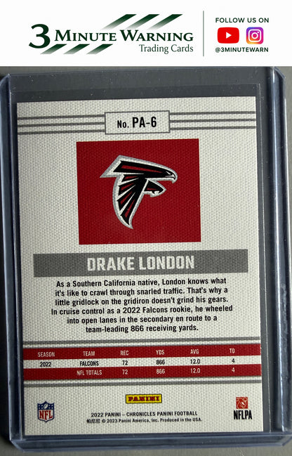 2022 Panini Chronicles #PA-6 Drake London Panini Pink